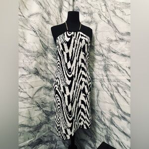 Fashion Nova Black and White Asymmetrical Dress